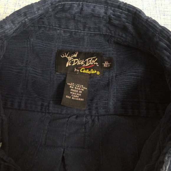 Cabela's Dick Idol Blue Corduroy Button Up Shirt Long Sleeve Men's XL - Picture 5 of 9